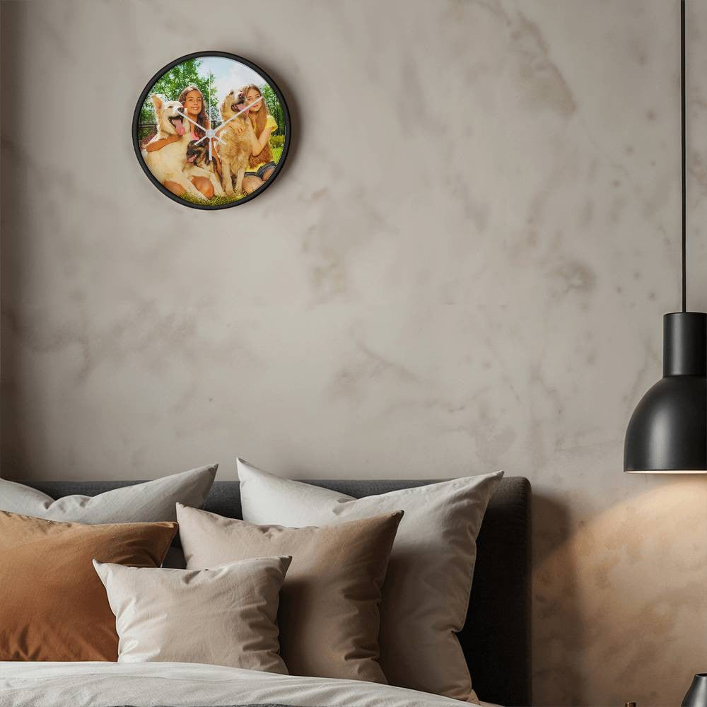 Custom Photo Clock with Wooden Frame