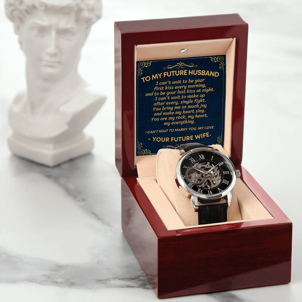 Future Husband Gift | Wedding Gift | Men's Openwork Watch