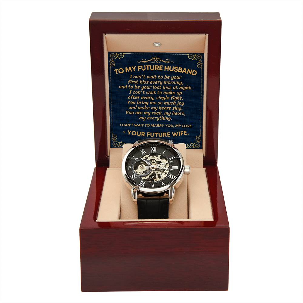 Future Husband Gift | Wedding Gift | Men's Openwork Watch