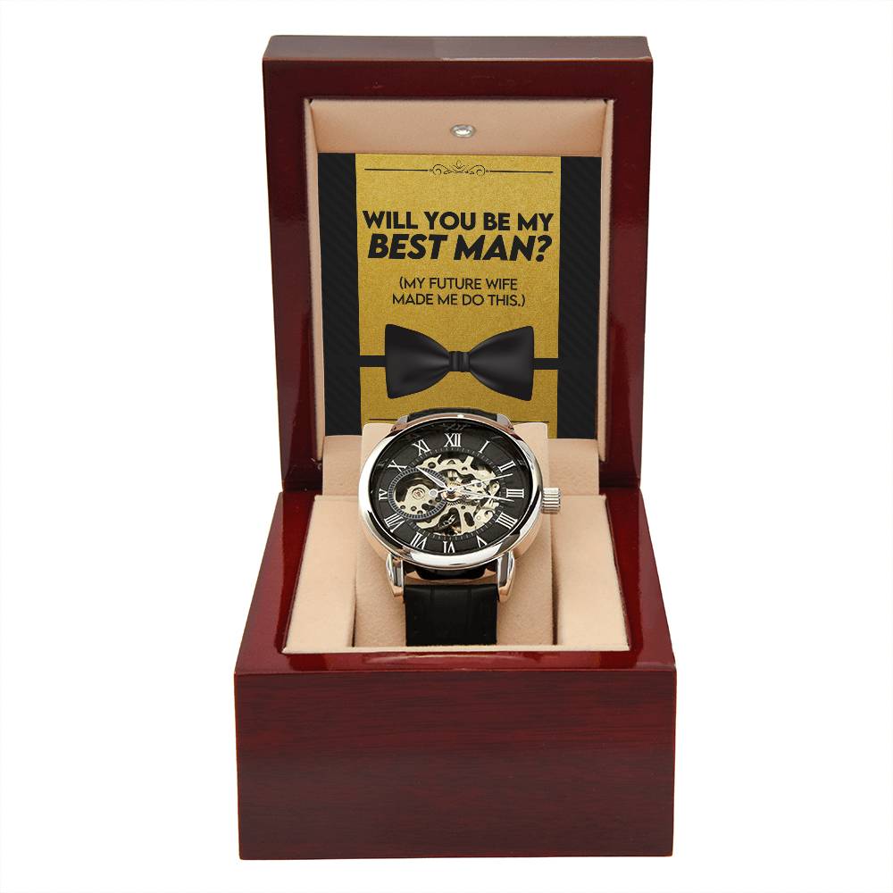 Bestman Gift | Wedding Gift | Men's Openwork Watch