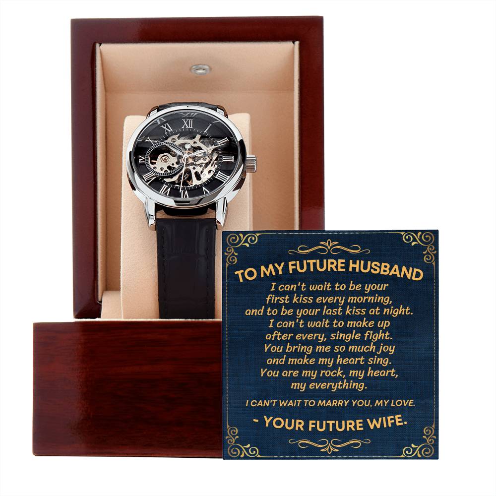 Future Husband Gift | Wedding Gift | Men's Openwork Watch