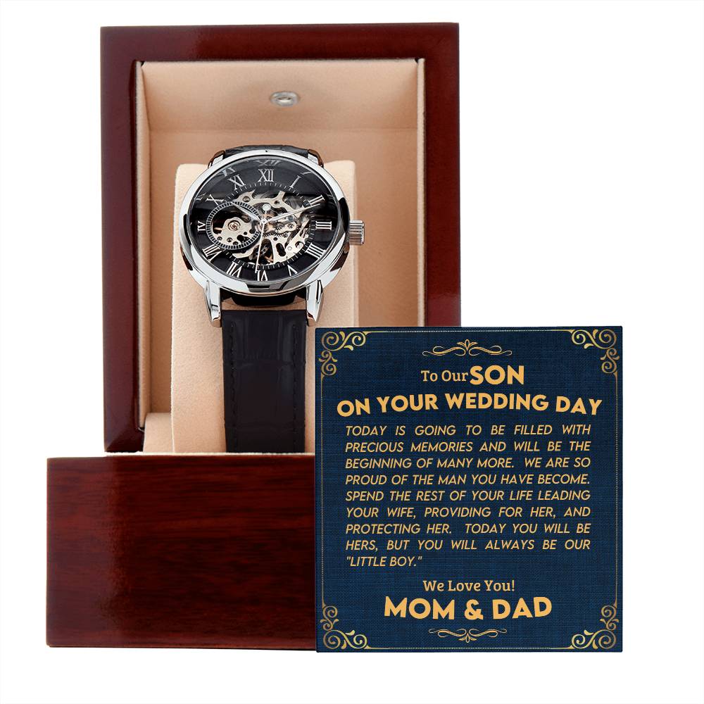 Parent's Gift to Son | Wedding Gift | Men's Openwork Watch