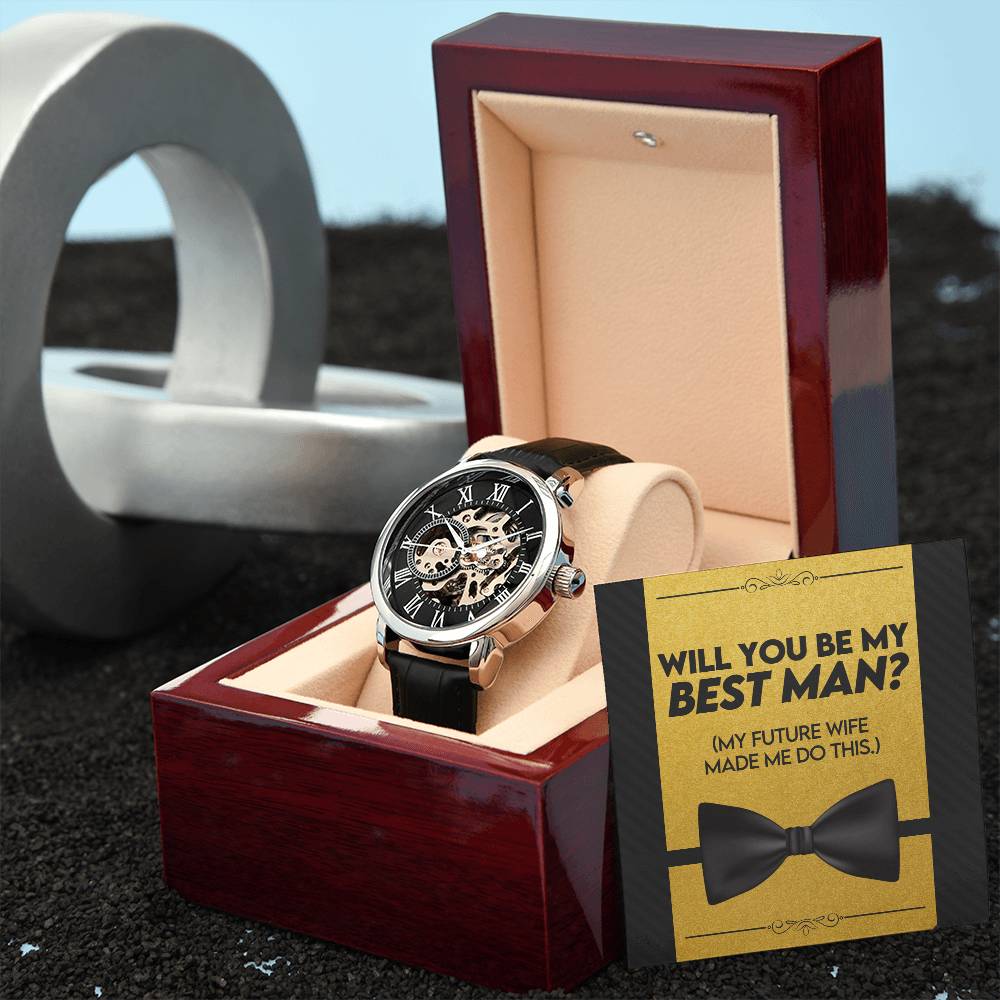 Bestman Gift | Wedding Gift | Men's Openwork Watch