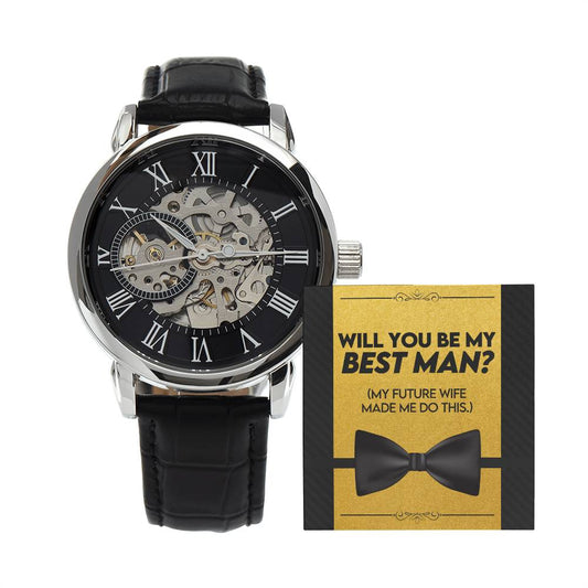 Bestman Gift | Wedding Gift | Men's Openwork Watch