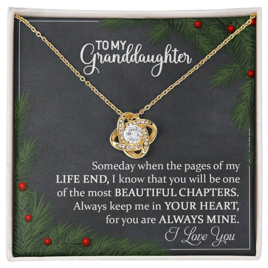 Granddaughter Christmas Love Knot Necklace
