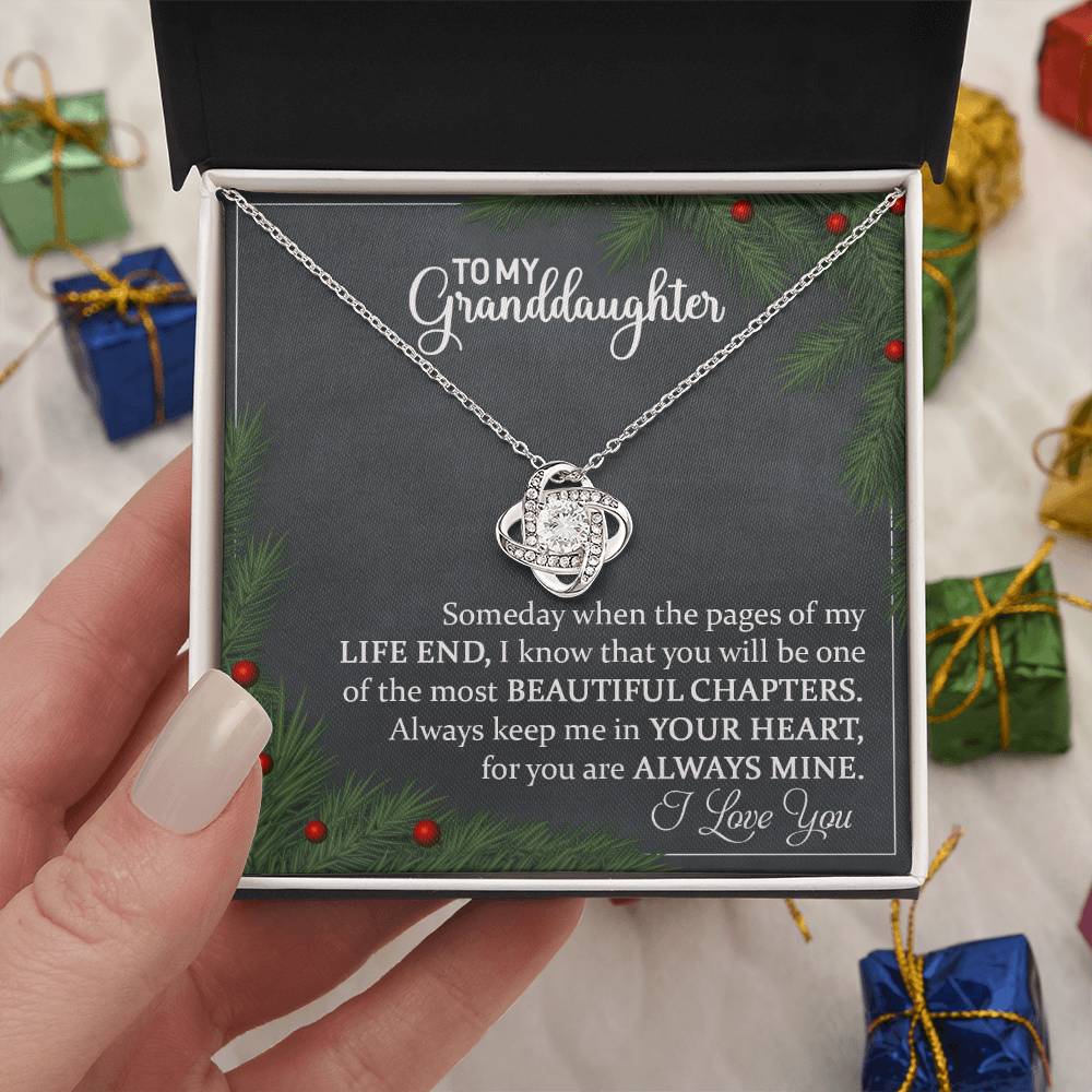 Granddaughter Christmas Love Knot Necklace