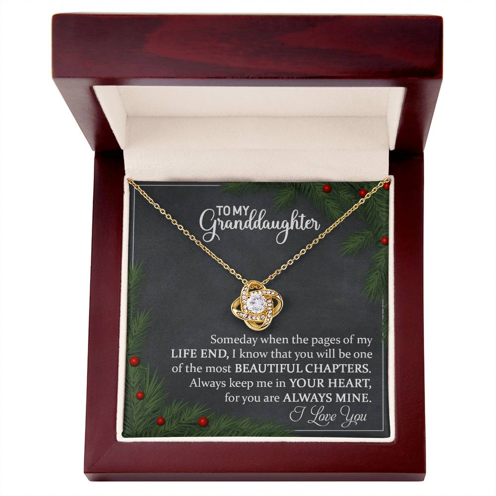 Granddaughter Christmas Love Knot Necklace