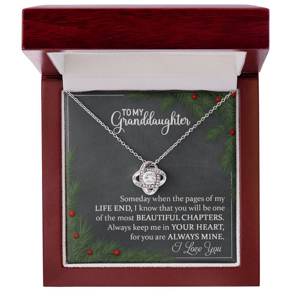 Granddaughter Christmas Love Knot Necklace