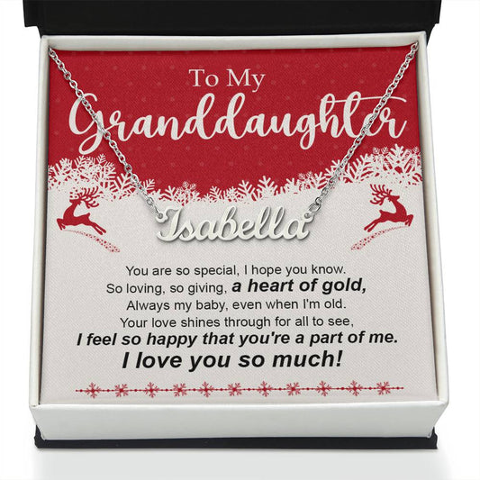 Granddaughter Christmas Name Necklace