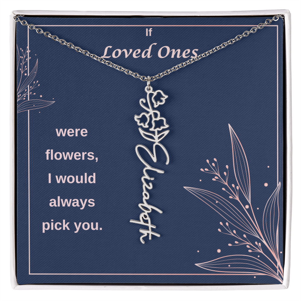 Birth Flower Name Necklace