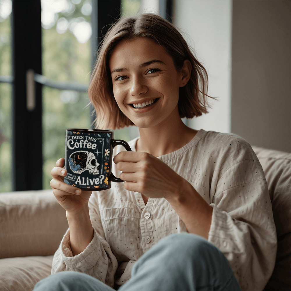 Does this Coffee? Skull Mug