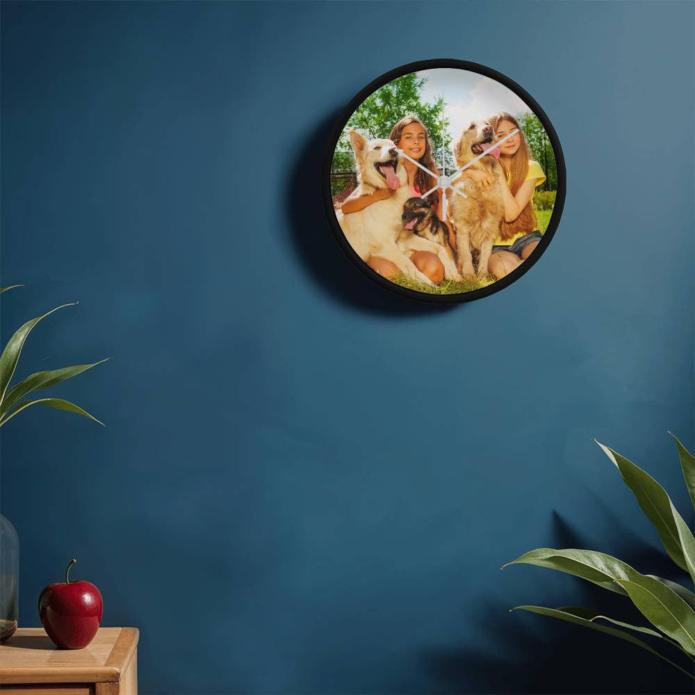 Custom Photo Clock with Wooden Frame