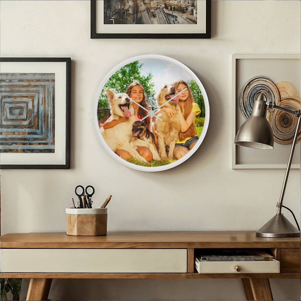 Custom Photo Clock with Wooden Frame