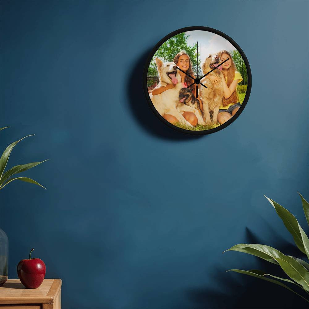 Custom Photo Clock with Wooden Frame