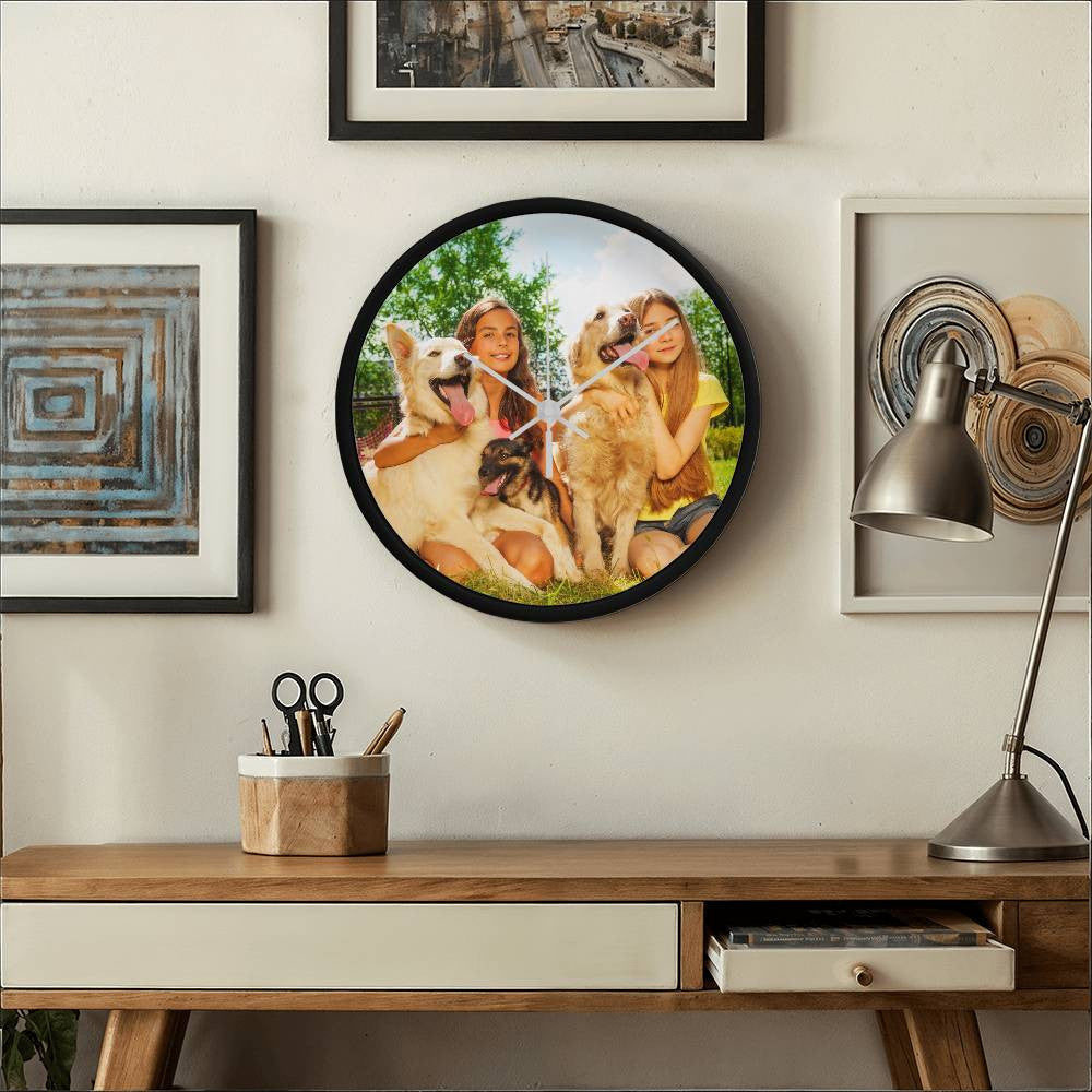 Custom Photo Clock with Wooden Frame