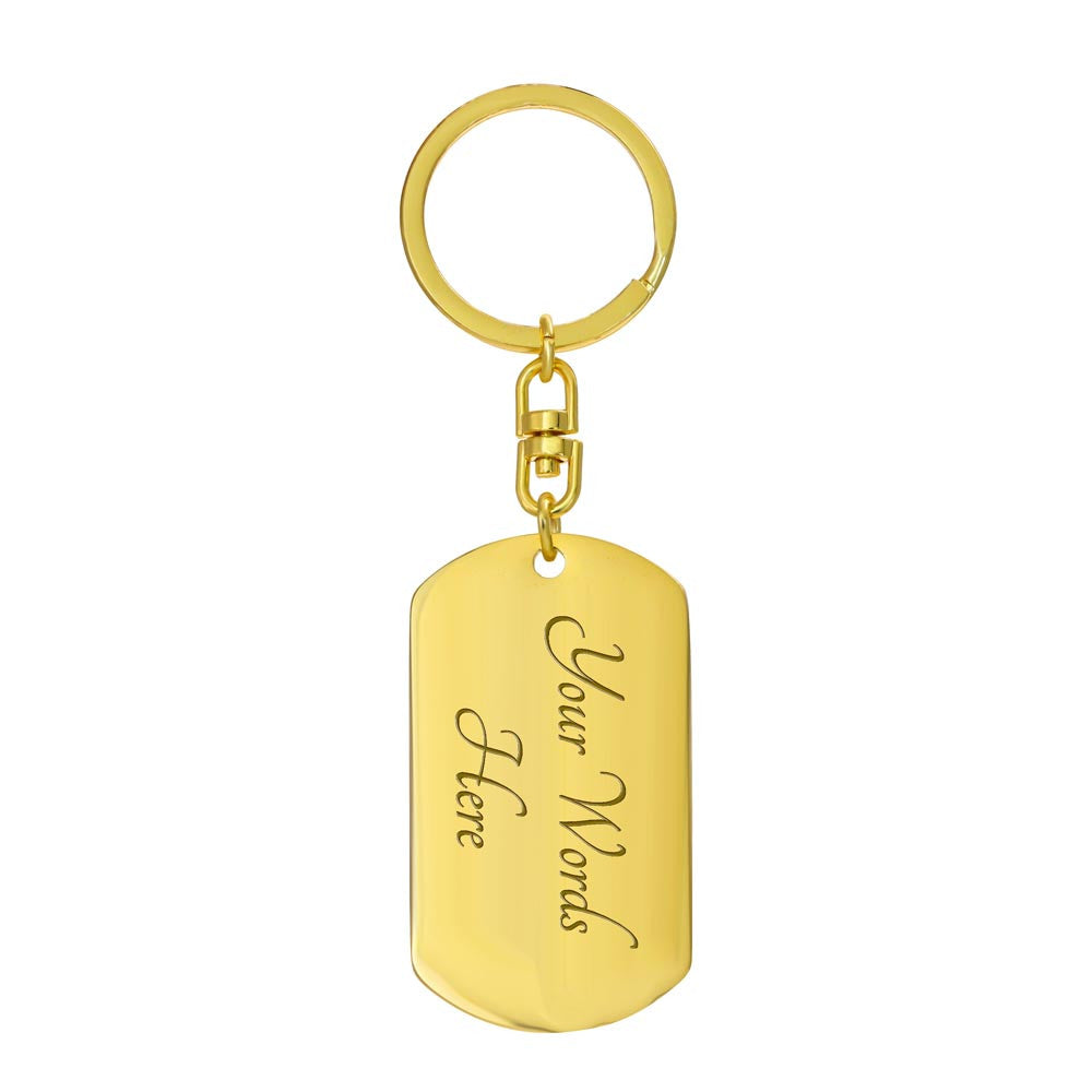 Dog Tag Photo on Swivel Keychain Engrave Option