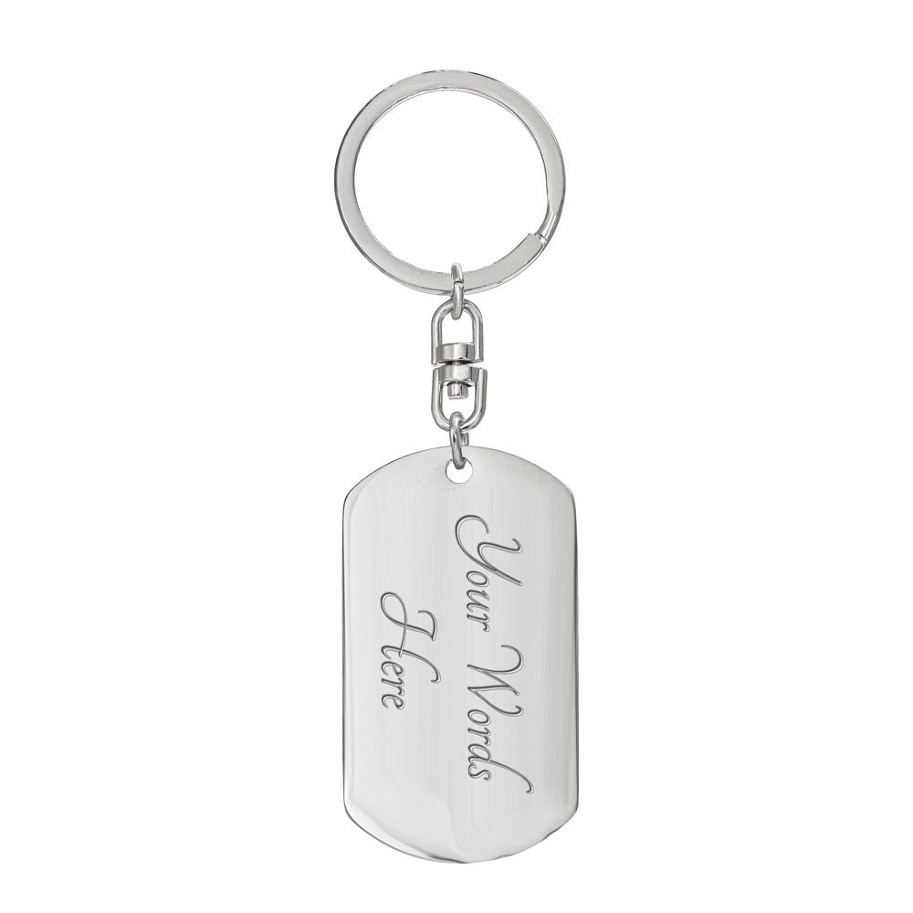 Dog Tag Photo on Swivel Keychain Engrave Option