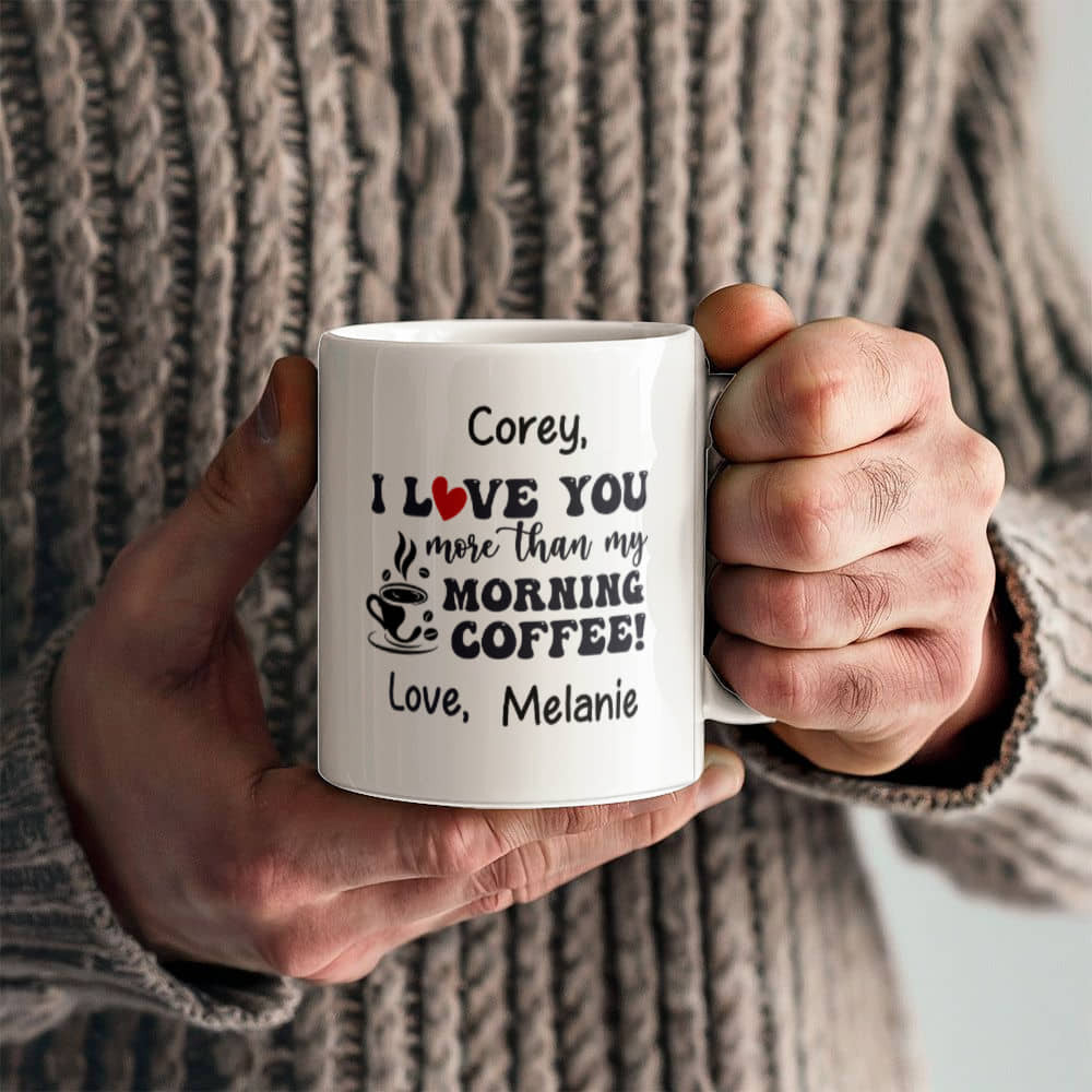 Love You More Than Coffee Photo Mug