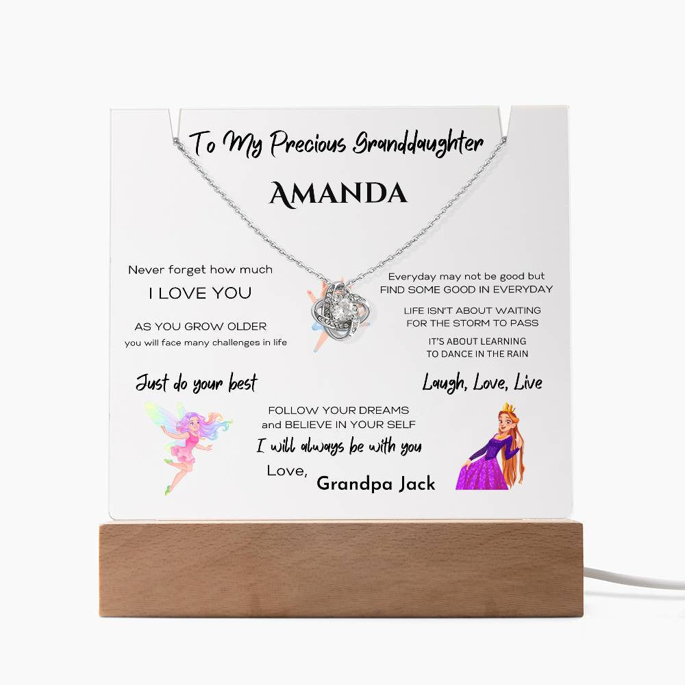 Personalized Granddaughter Nightlight and Necklace